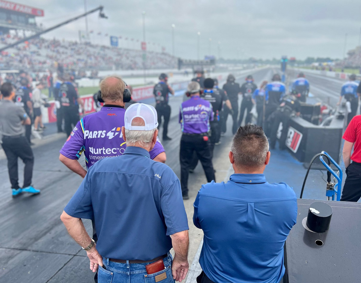 Brandon Bernstein and Robert Patterson watching the race