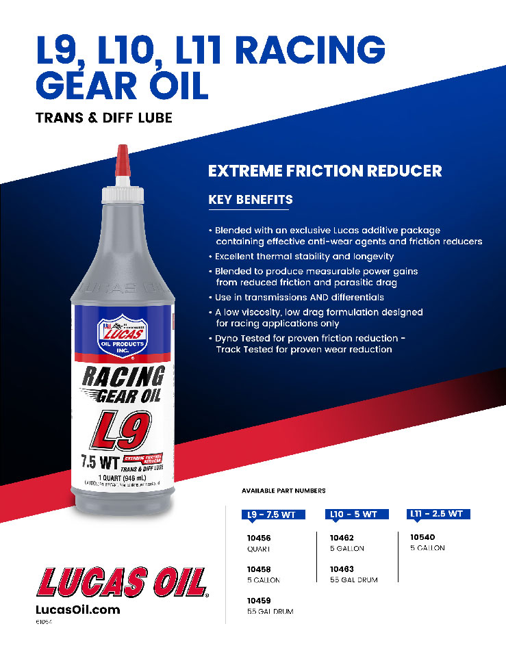 L 9 Racing Gear Oil flyer