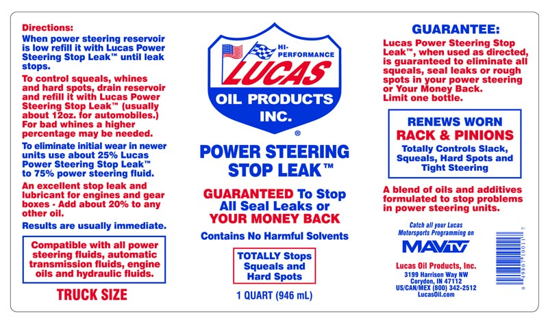 Power Steering Stop Leak - 32oz (Label)